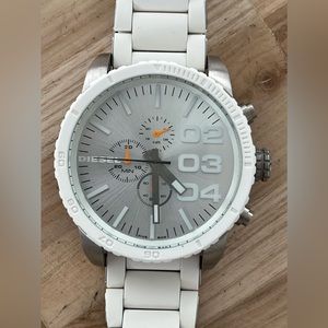 Diesel Chronograph Men’s Watch Rubber Stainless Bracelet Huge Stainless Dial